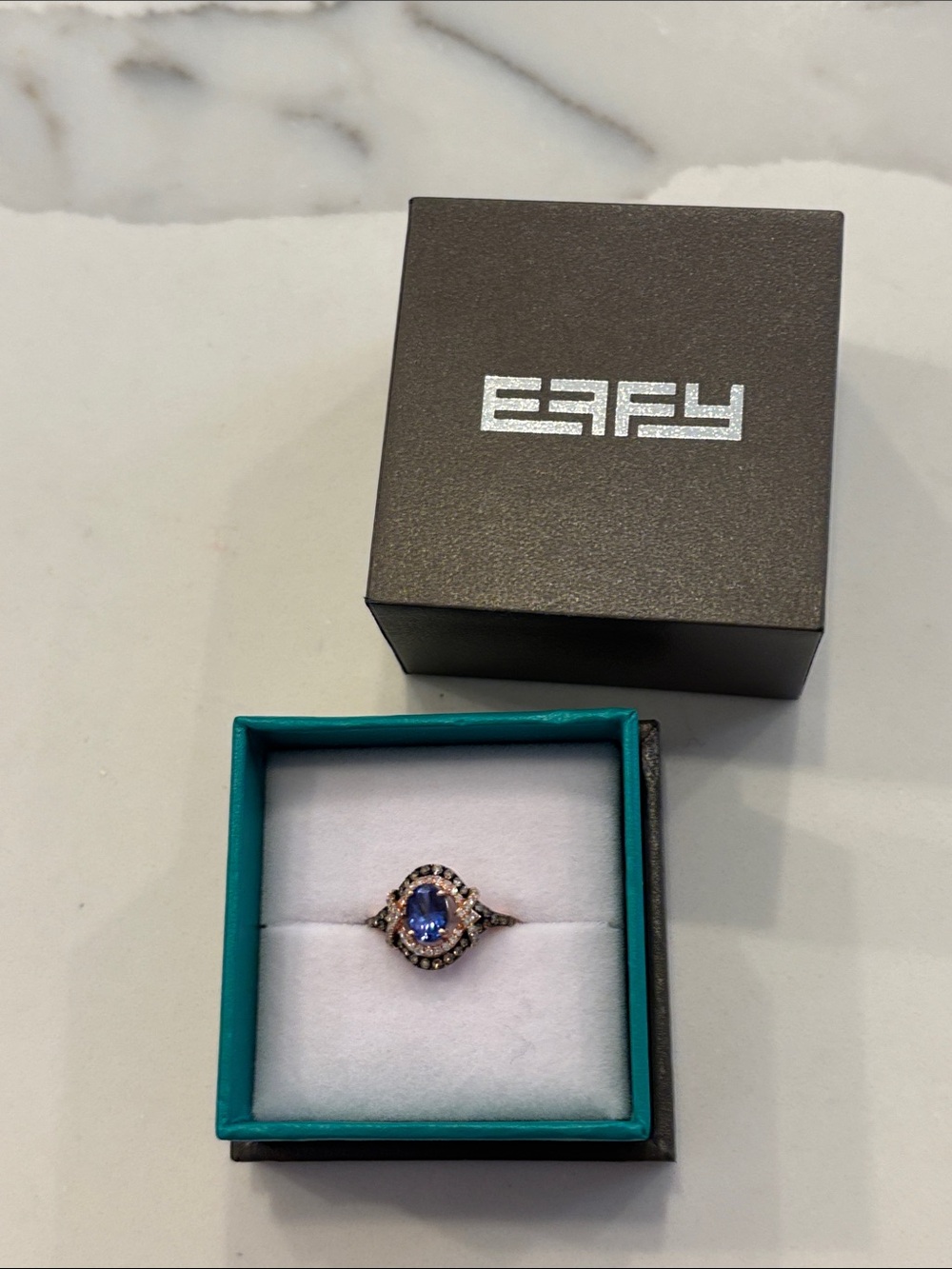 Effy Women’s Tanzanite and Diamond Halo 14k Rose Gold Ring